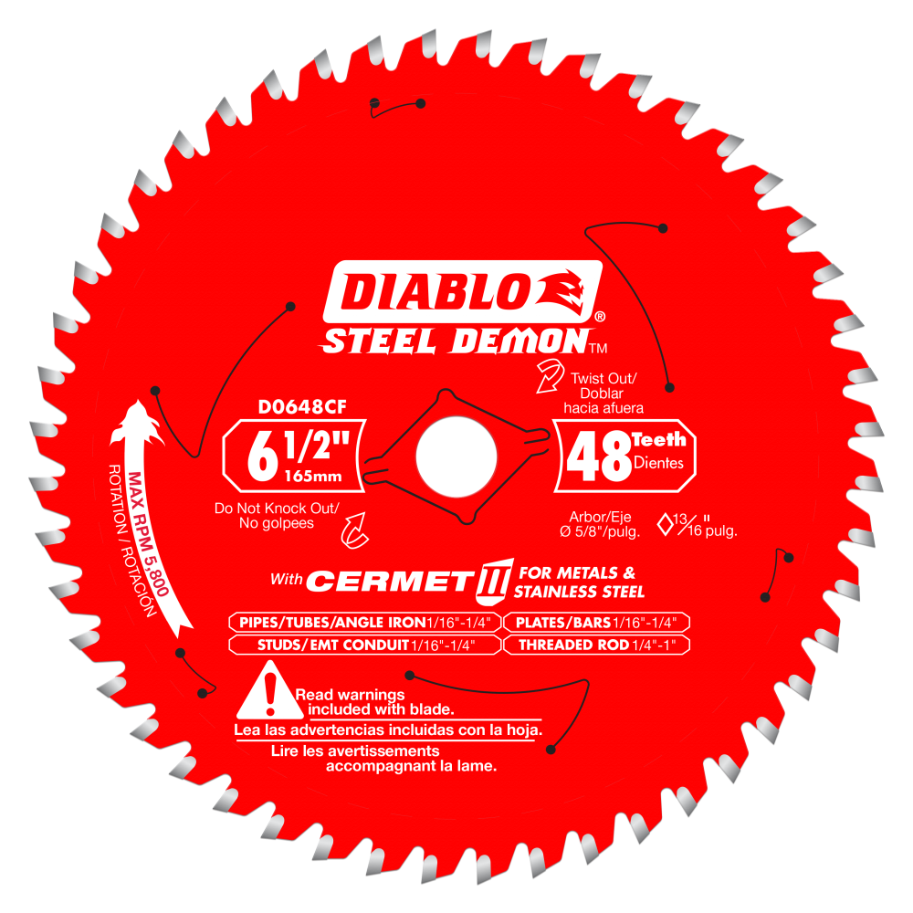 Diablo 6 1/2 x 48 Tooth Steel Demon Saw Blade for Metals & Stainless