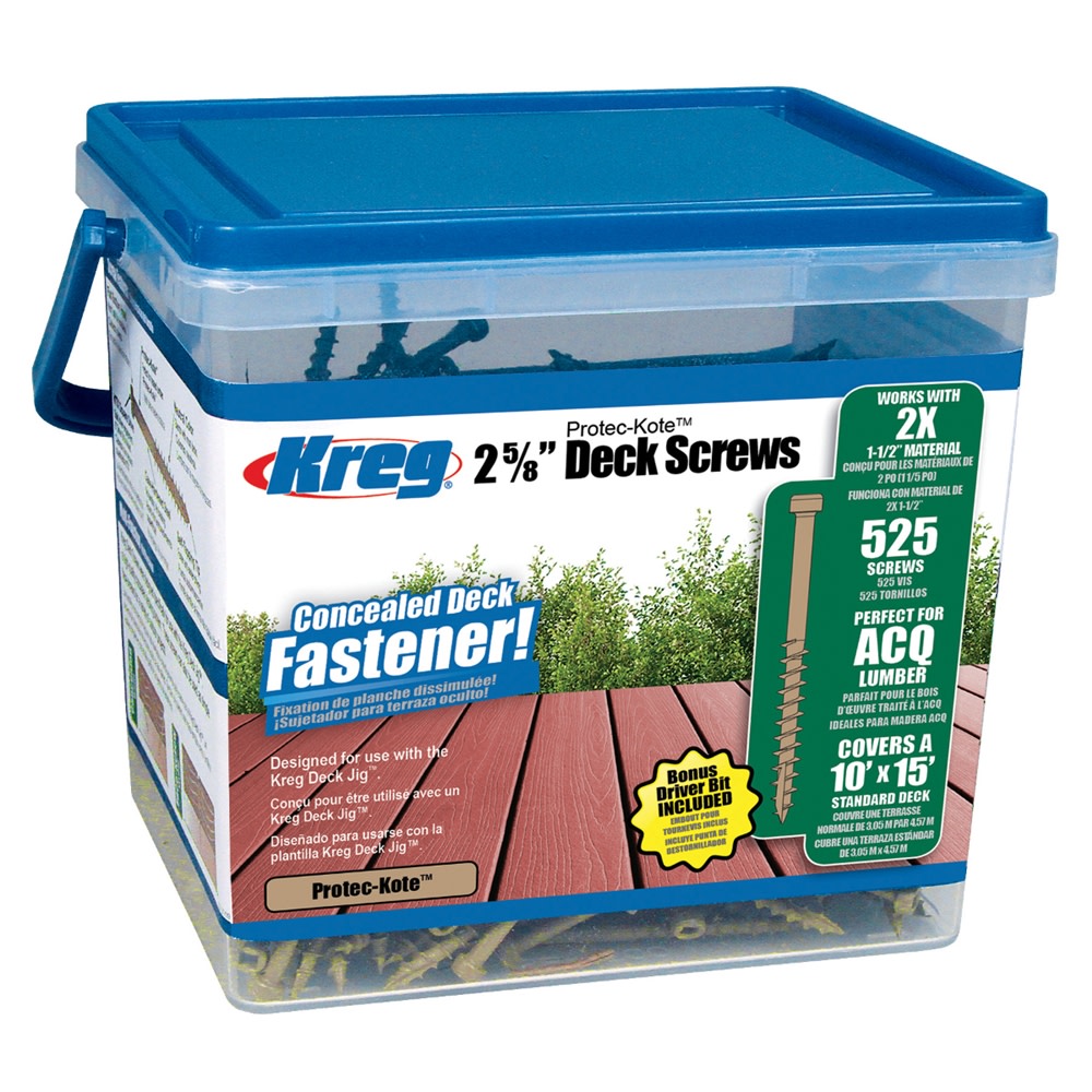 

Kreg Protec-Kote Deck Screw - 2-5/8" #8 Coarse Pan Head 525ct.