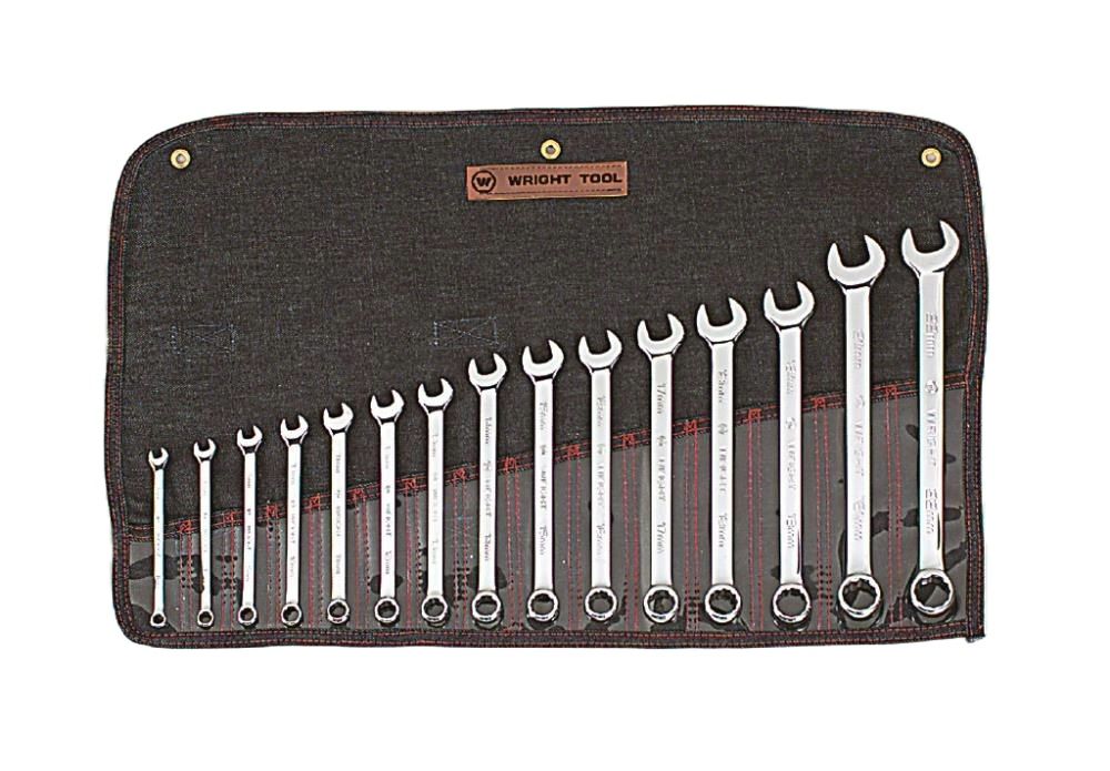 Wright Tool 15 pc. Full Polish Metric Combination Wrench Set 952