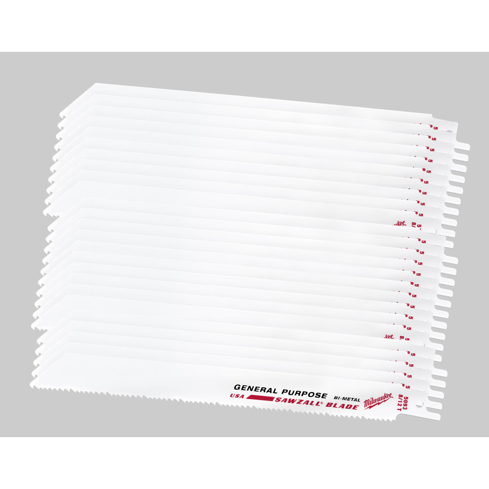 

Milwaukee Super Sawzall Blade 8/12 TPI 8 In. L 25 Pk