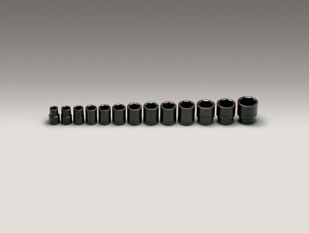 Wright Tool 1/2 In. Dr. 13 pc. Impact Socket Set 7/16 In. to 1-1/4 In.