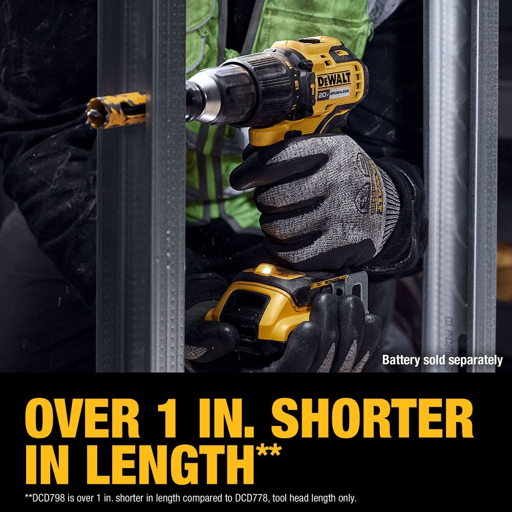DEWALT 20V MAX Brushless Cordless 1 2in Hammer Drill Bare Tool DCD798B Acme Tools