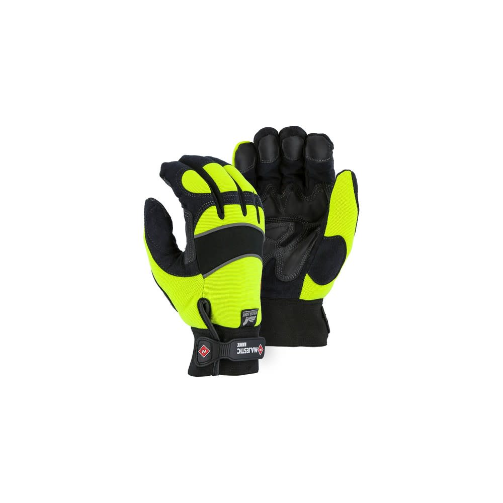 Majestic Glove High Visibility Yellow Mechanics Gloves 2145HYHM135