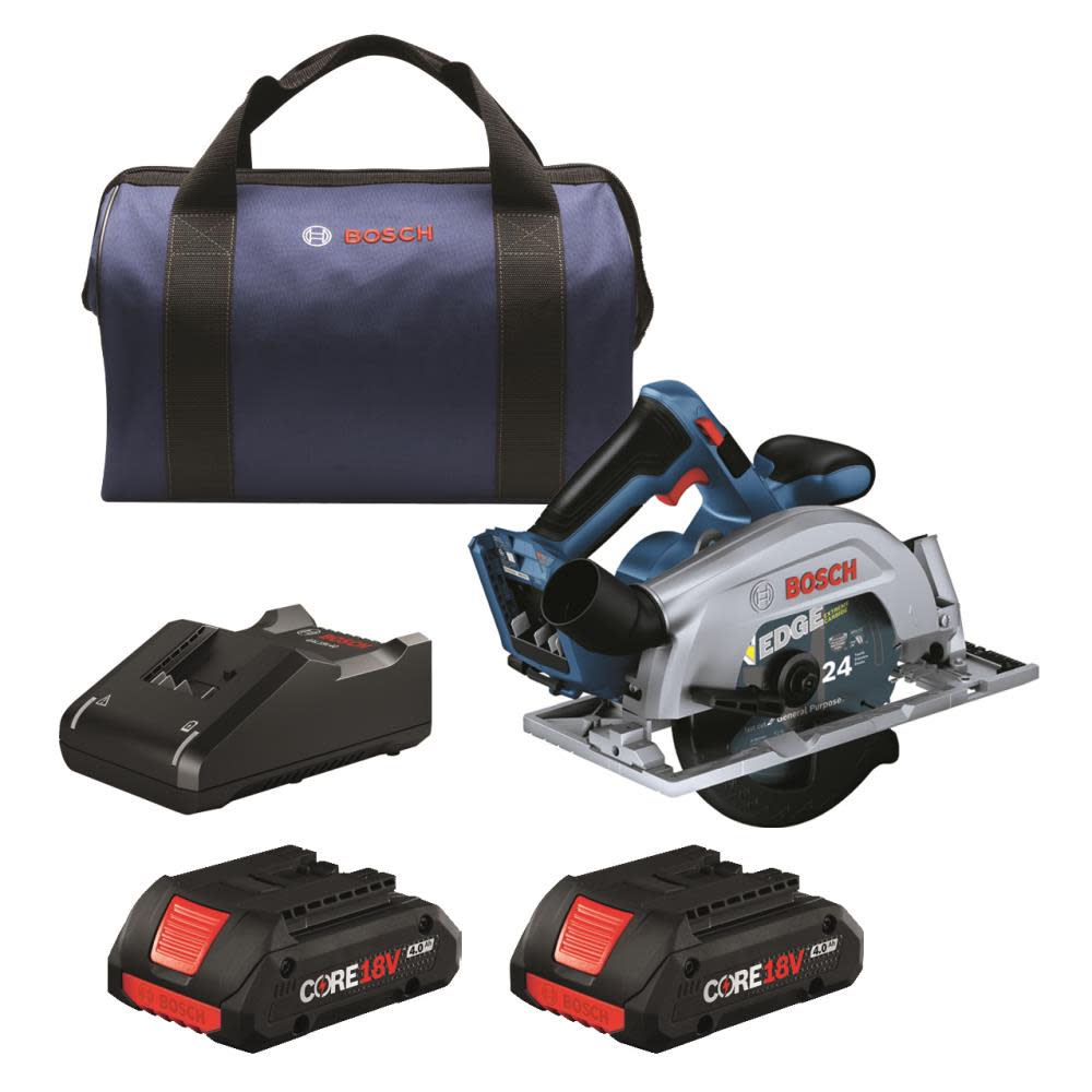 

Bosch 18V Blade Right 6 1/2" Circular Saw Kit with 2 CORE18V 4.0 Ah Compact Batteries