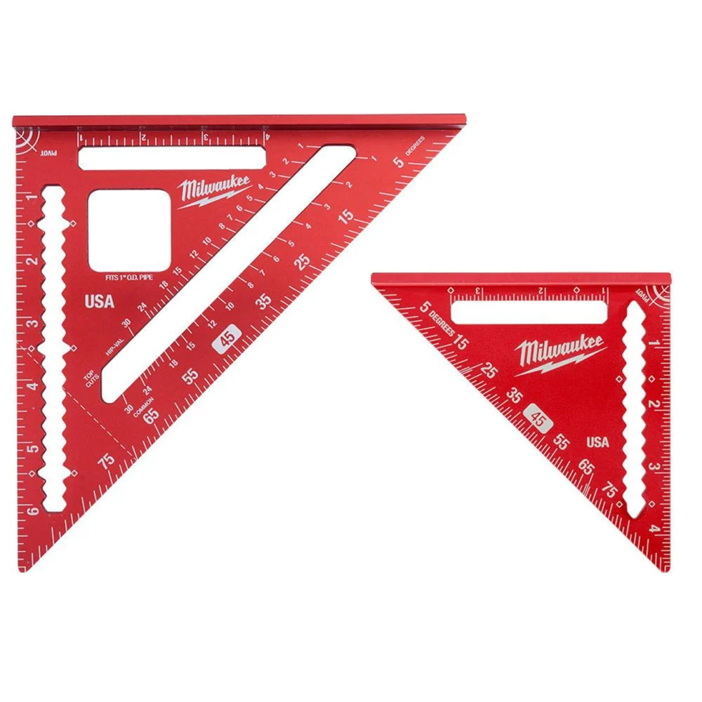 Milwaukee 7 Inch Rafter Square and 4-1/2 Inch Trim Square Set, 2 Pieces