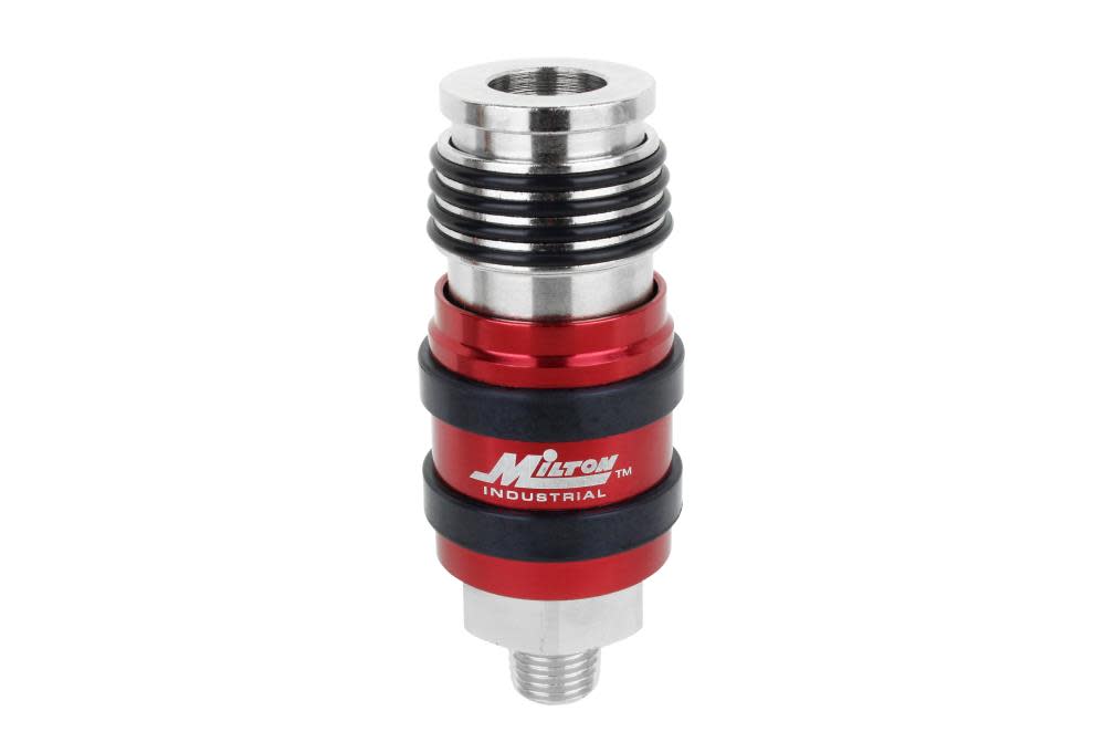 

Milton 2 In ONE Universal Safety Exhaust Coupler 1/4" MNPT x 3/8" Body Flow