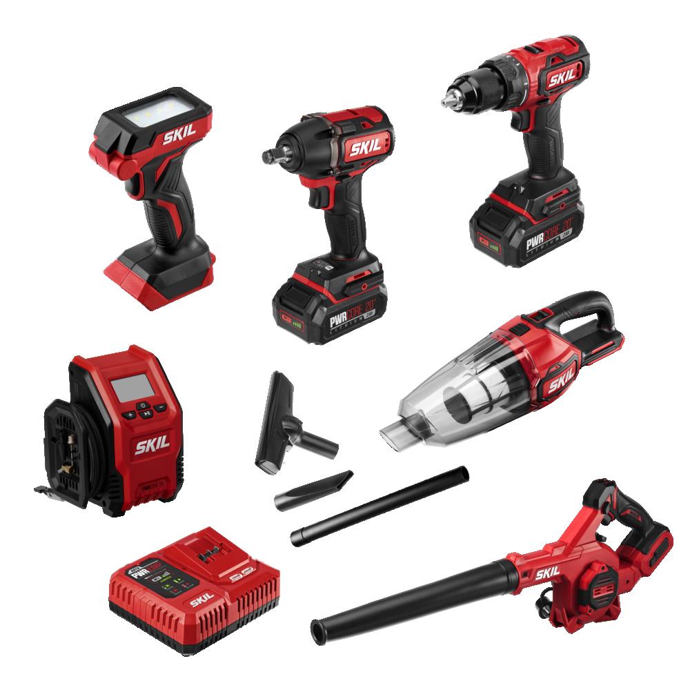SKIL PWRCORE20 20V 6 Tool Combo Kit with Auto PWRJUMP