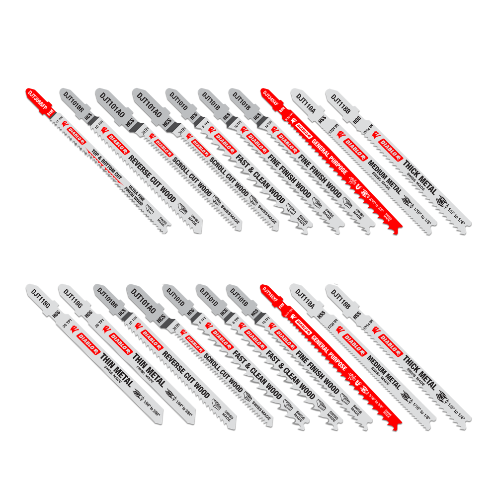 

Diablo Tools 20 pc T-Shank Jig Saw Blade Set for Wood & Metal (20-Piece)