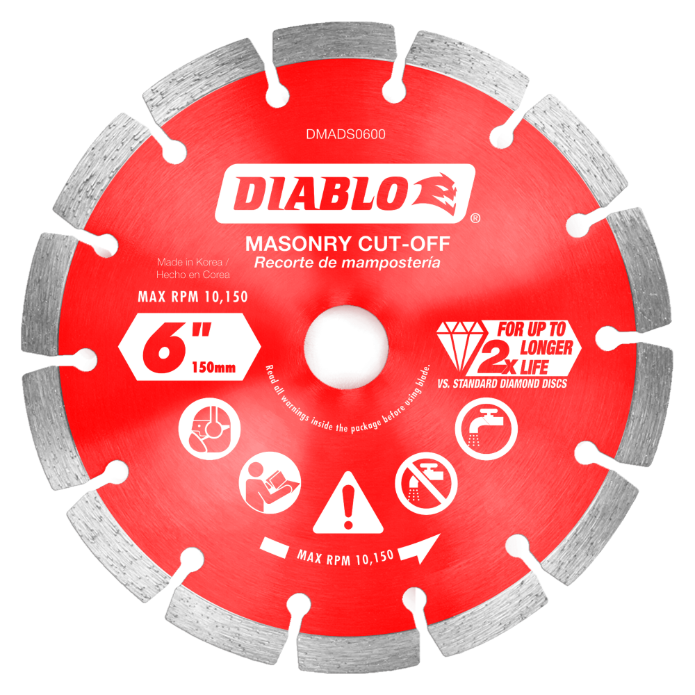

Diablo Tools 6" Diamond Segmented Cut-Off Discs for Masonry