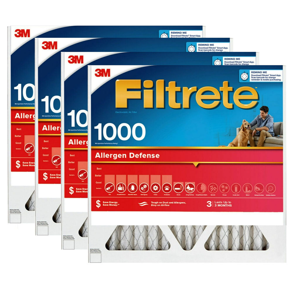 3M Filtrete 14 x 14 x 1-Inch 1000 MPR MERV 11 Allergen Defense Furnace Air Filter, 4-Pack