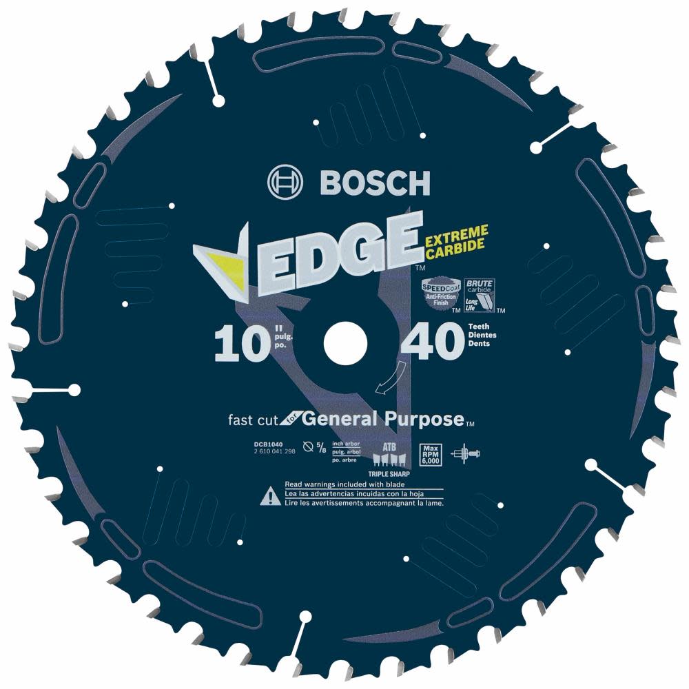 

Bosch 10 In. 40 Tooth Edge Circular Saw Blade for General Purpose
