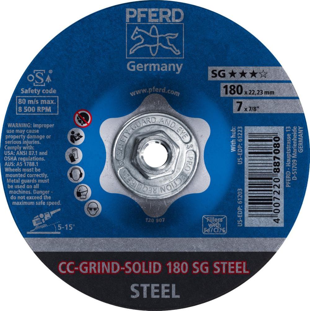 

Pferd 7" CC GRIND SOLID Grinding Wheel 5/8-11 Thread