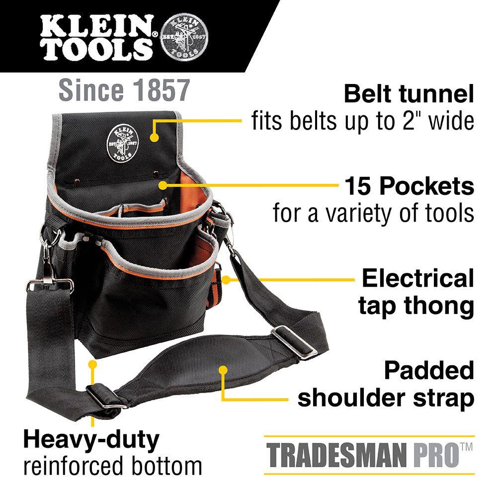Klein Tools Tradesman Pro 15 Pocket Tool Pouch 5243 - Acme Tools