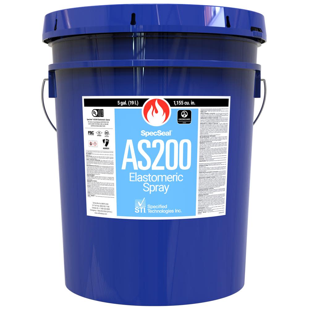 Specified Technologies Inc SpecSeal AS Elastomeric Spray 5 Gallon AS205 Acme Tools