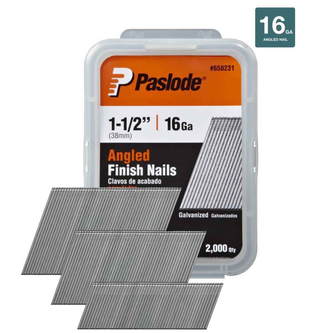 

Paslode 2000 Pack 1-1/2" 16ga Galv Angled Finishing Nails