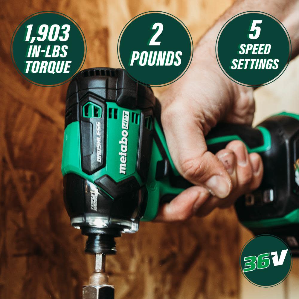 Metabo HPT 36V MultiVolt Triple Hammer BOLT Impact Driver Cordless Kit WH36DCM Acme Tools