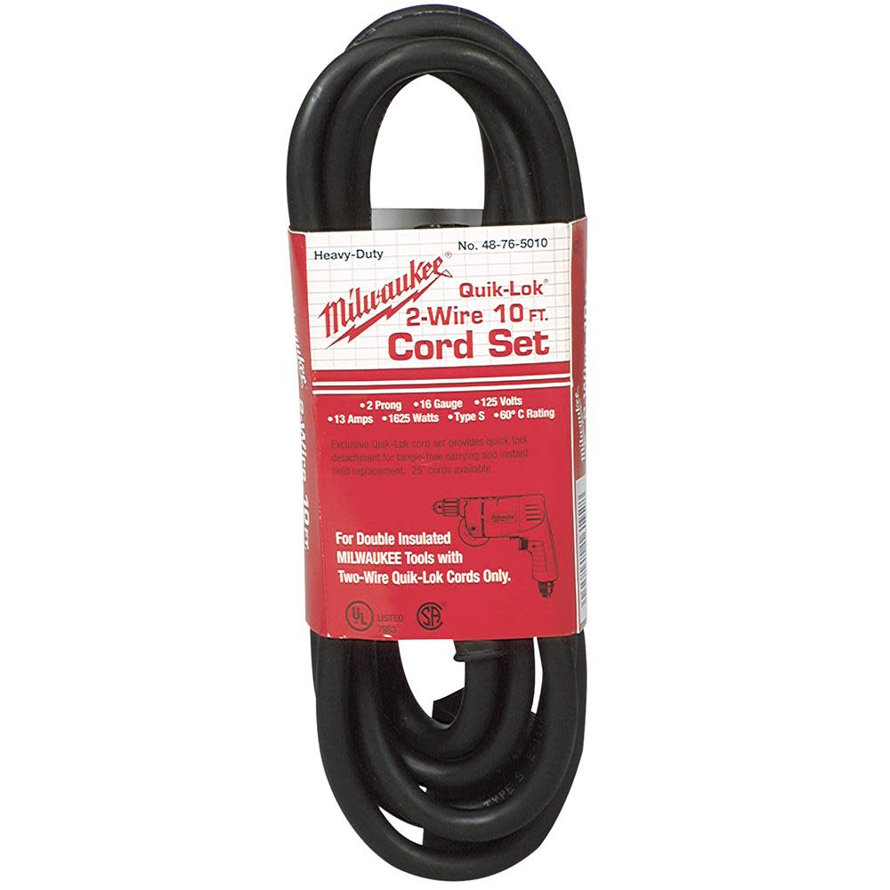 

Milwaukee 10 ft. 2-Wire Quik-Lok Cord
