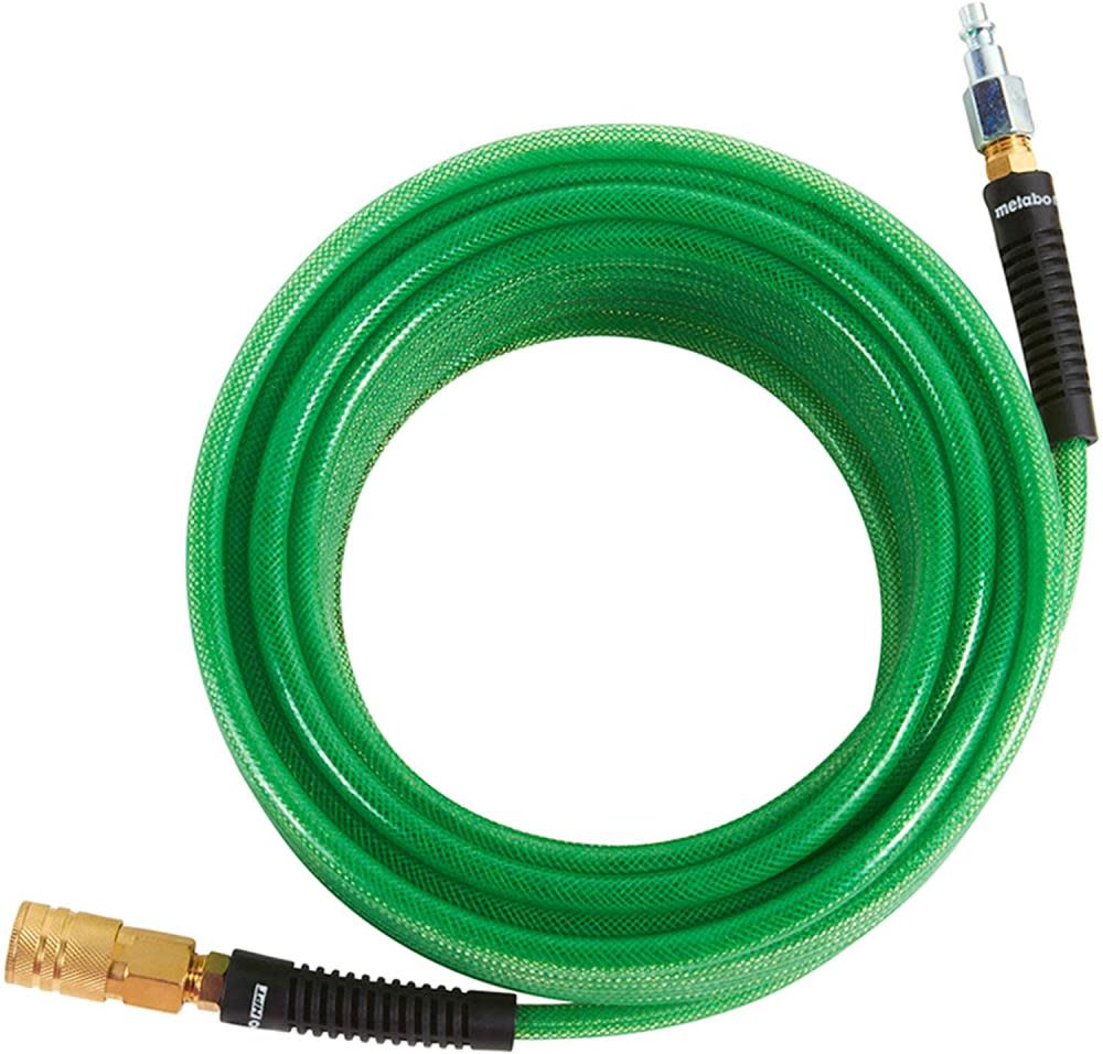 

Metabo HPT Air Hose 1/4" x 50' 1/4" Industrial Fittings Professional Grade Polyurethane 300 PSI