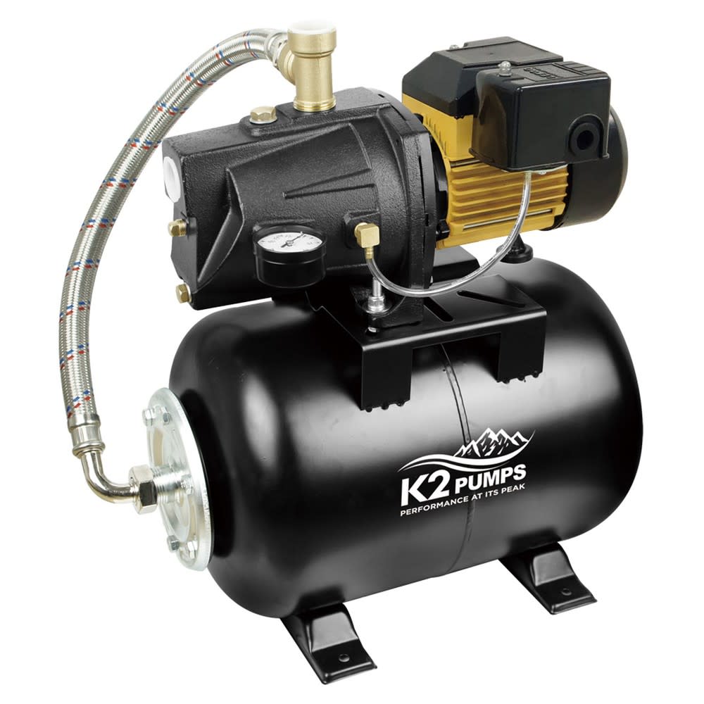 

K2 Pumps Shallow Well Jet Pump 1/2 HP Lead Free & Tank System 115/230V