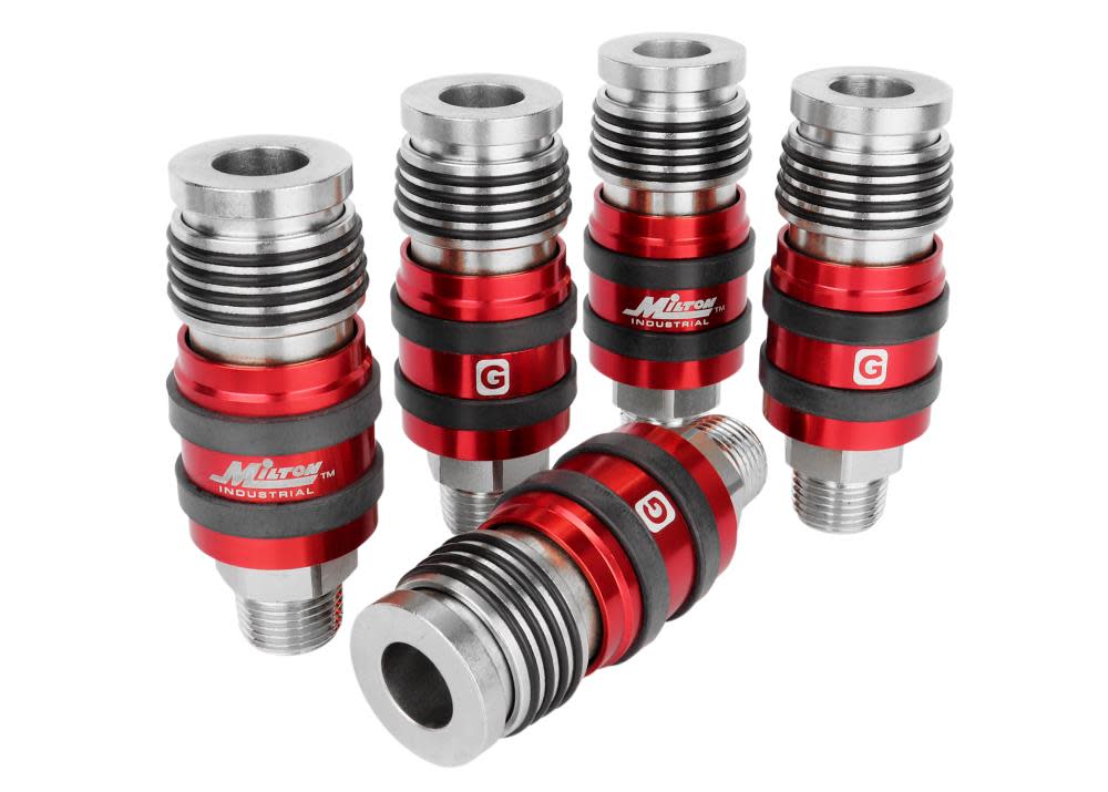 

Milton 2 In ONE Universal Safety Exhaust Coupler 1/2" MNPT x 1/2" Body Flow