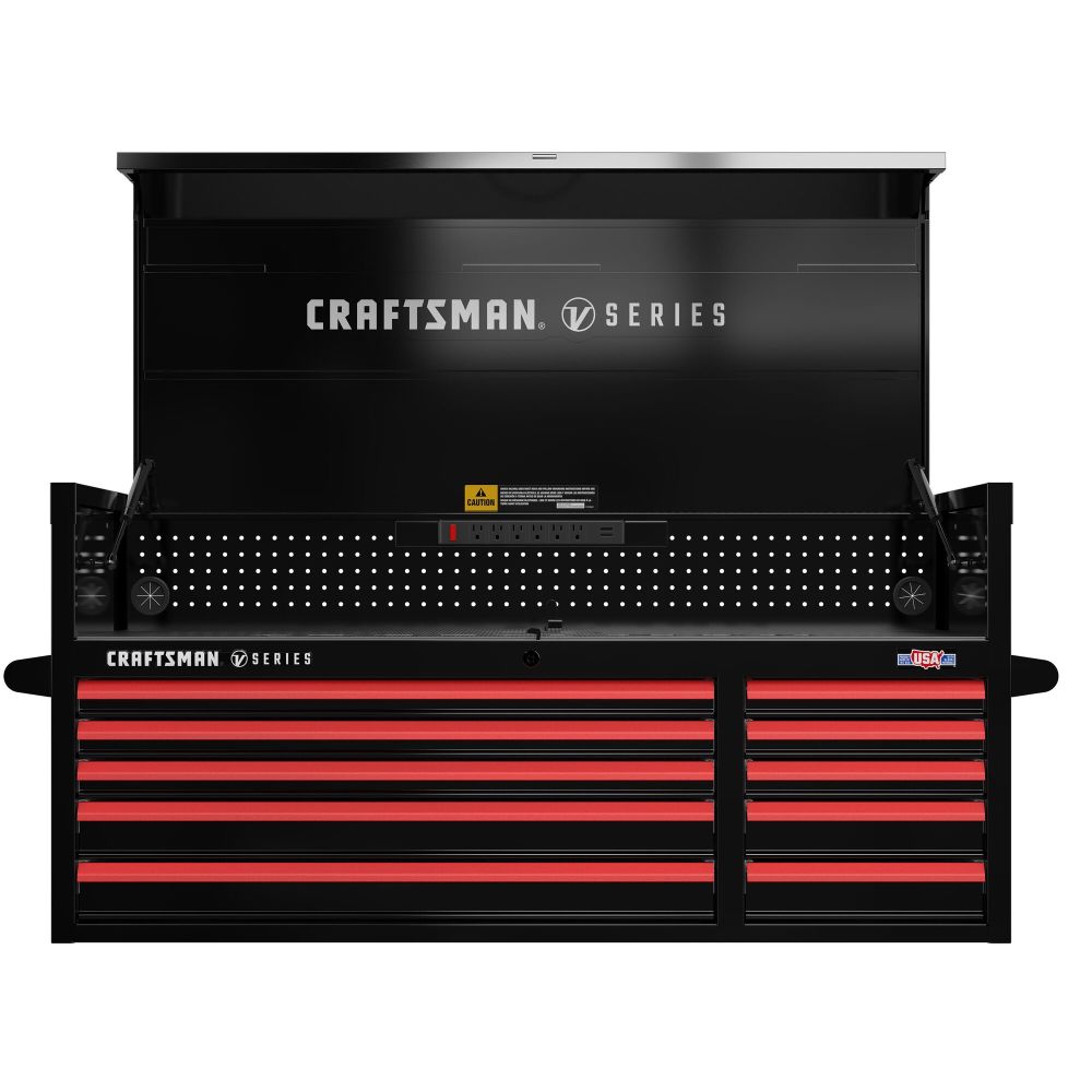 CRAFTSMAN V-SERIES 52 Inch Wide 10-Drawer Tool Chest, Black ...
