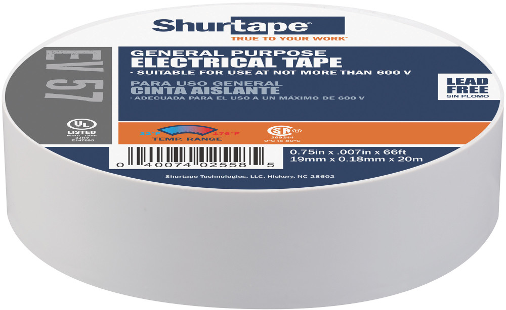 

Shurtape EV 57 Electrical Tape Gray 3/4" x 66'