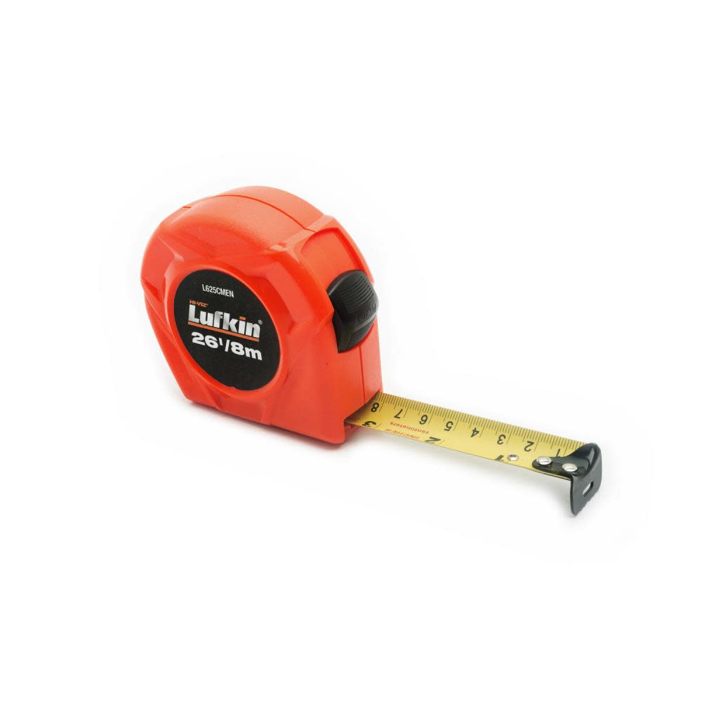 

Crescent Lufkin Tape Measure 1 In. x 8 m Hi-Viz Orange Metric Power Return