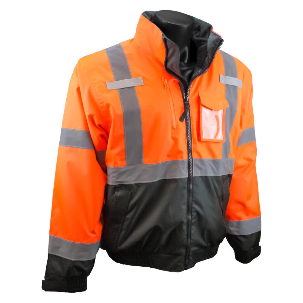

Radians Three in One Deluxe High Visibility Bomber Jacket Orange Black Bottom XL