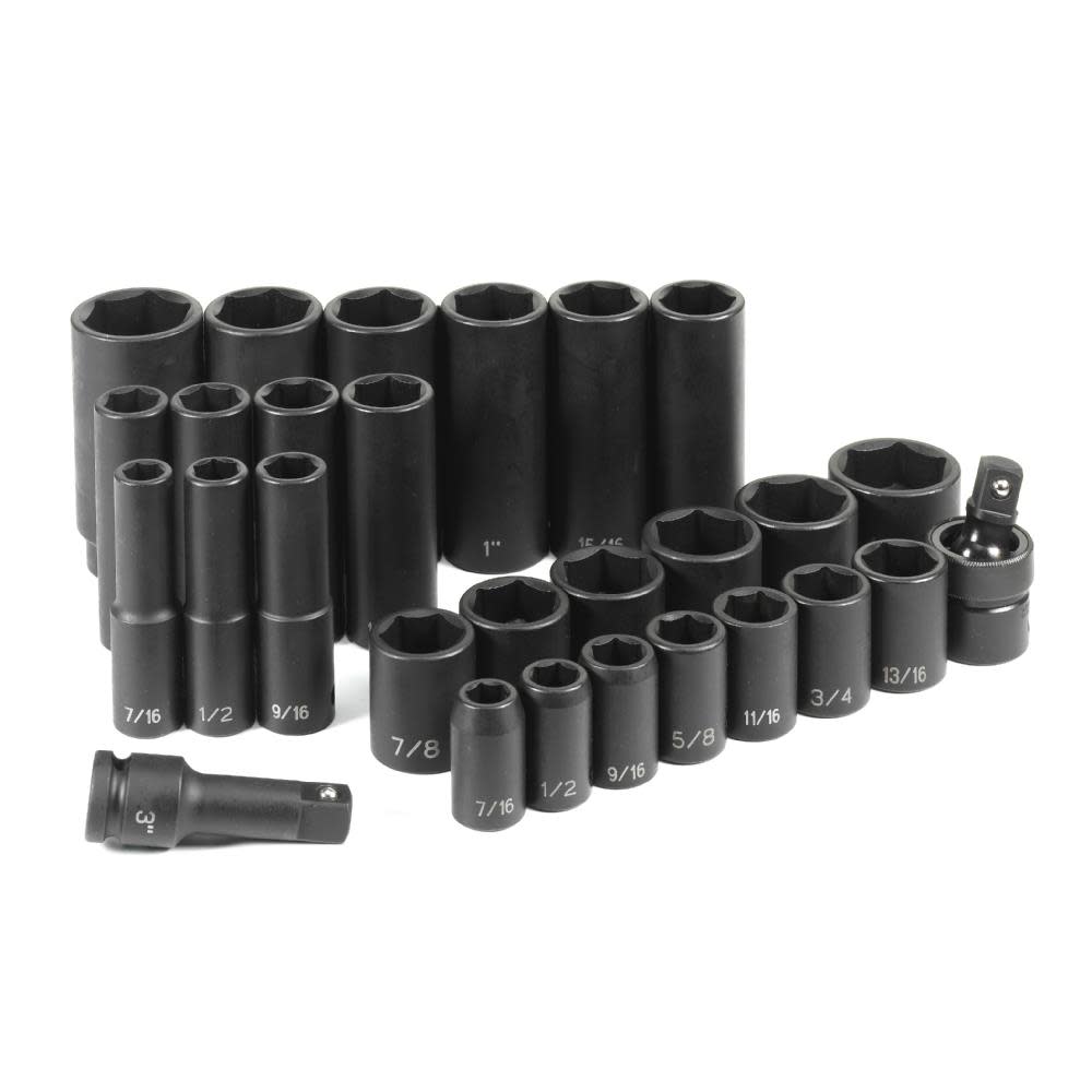 

Grey Pneumatic 1/2" Drive 28 Pc. Standard/Deep Set