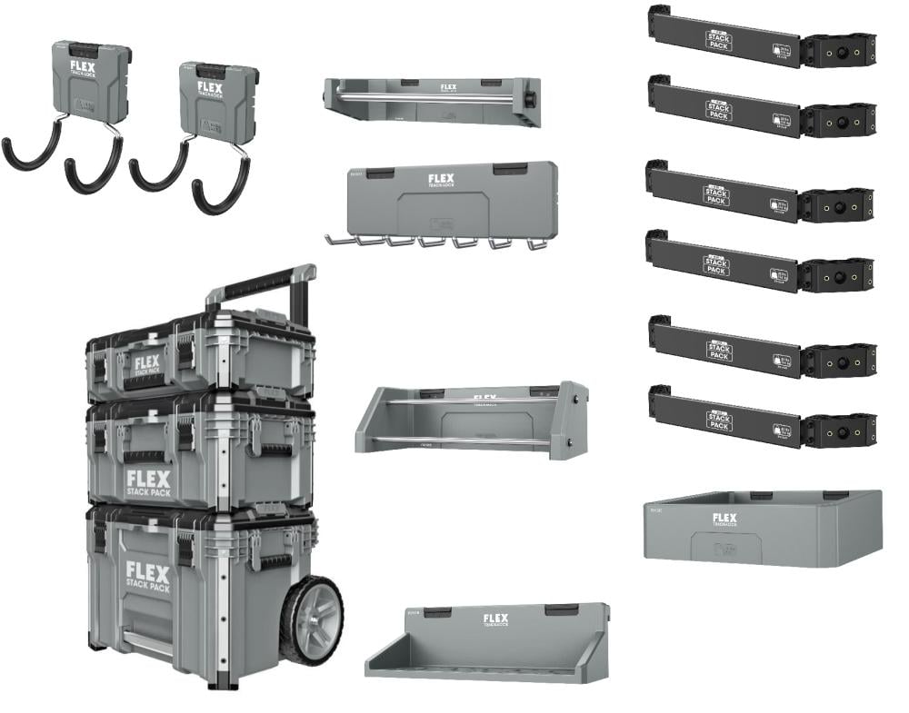 FLEX STACK PACK Storage System and TRACK LOCK Organization Bundle