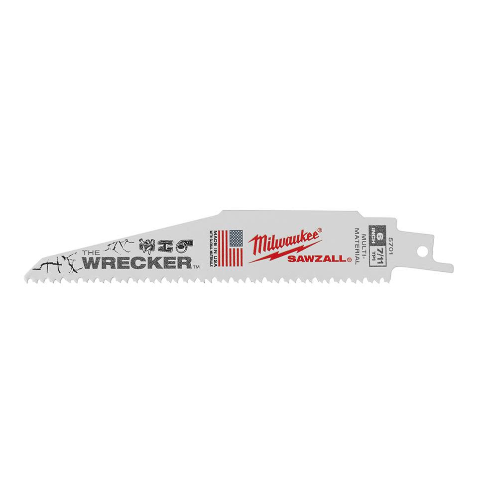 Milwaukee The Wrecker Multi-Material SAWZALL Blade 6 In. 7/11TPI 5 pk