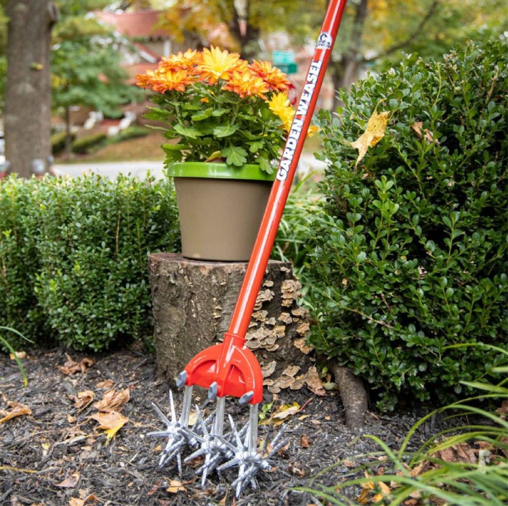 Garden Weasel 54.5 Inch Height Durable Steel 4-IN-1 Tiller