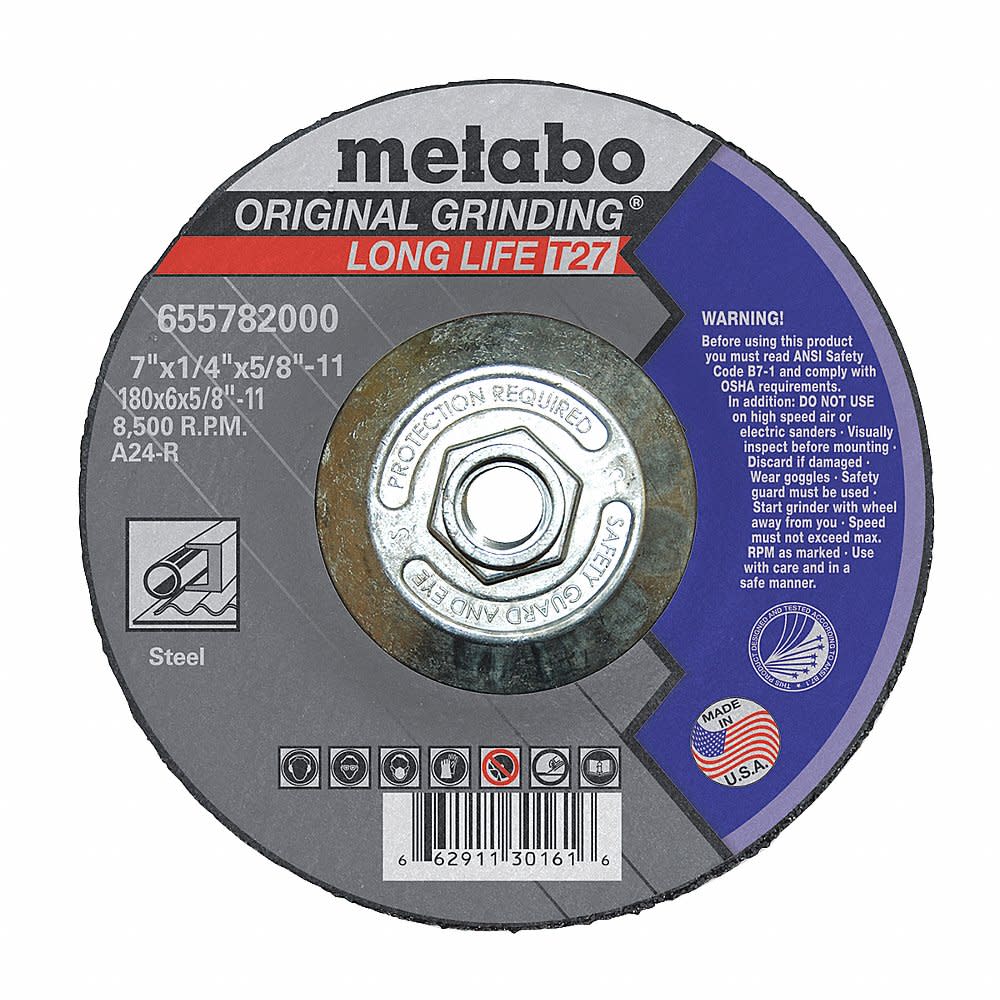 Metabo 7 Inch Type 27 A24R LongLife Original Grinding Wheel