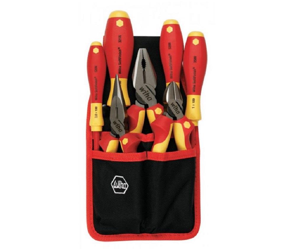 Wiha Insulated Industrial Pliers/Cutters & Screwdriver Set 7 Piece