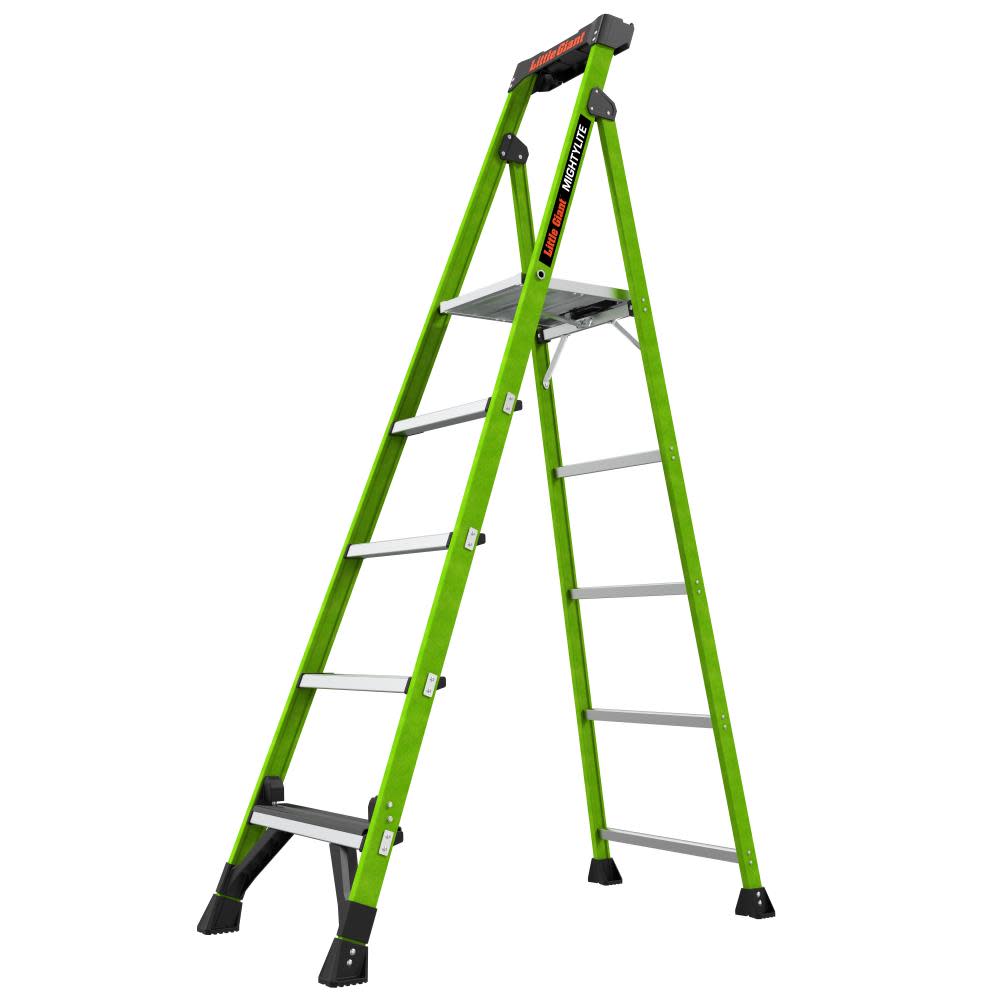 

Little Giant Safety Mighty Lite 7' Model - ANSI Type IAA - 375 lb Rated Fiberglass Stepladder with Ground Cue