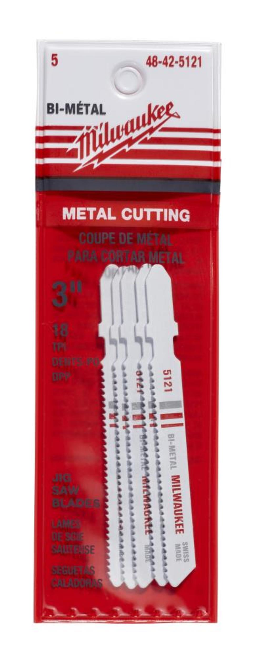 3 in. 18 TPI BiMetal Jig Saw Blade 5PK 48425121 from MILWAUKEE