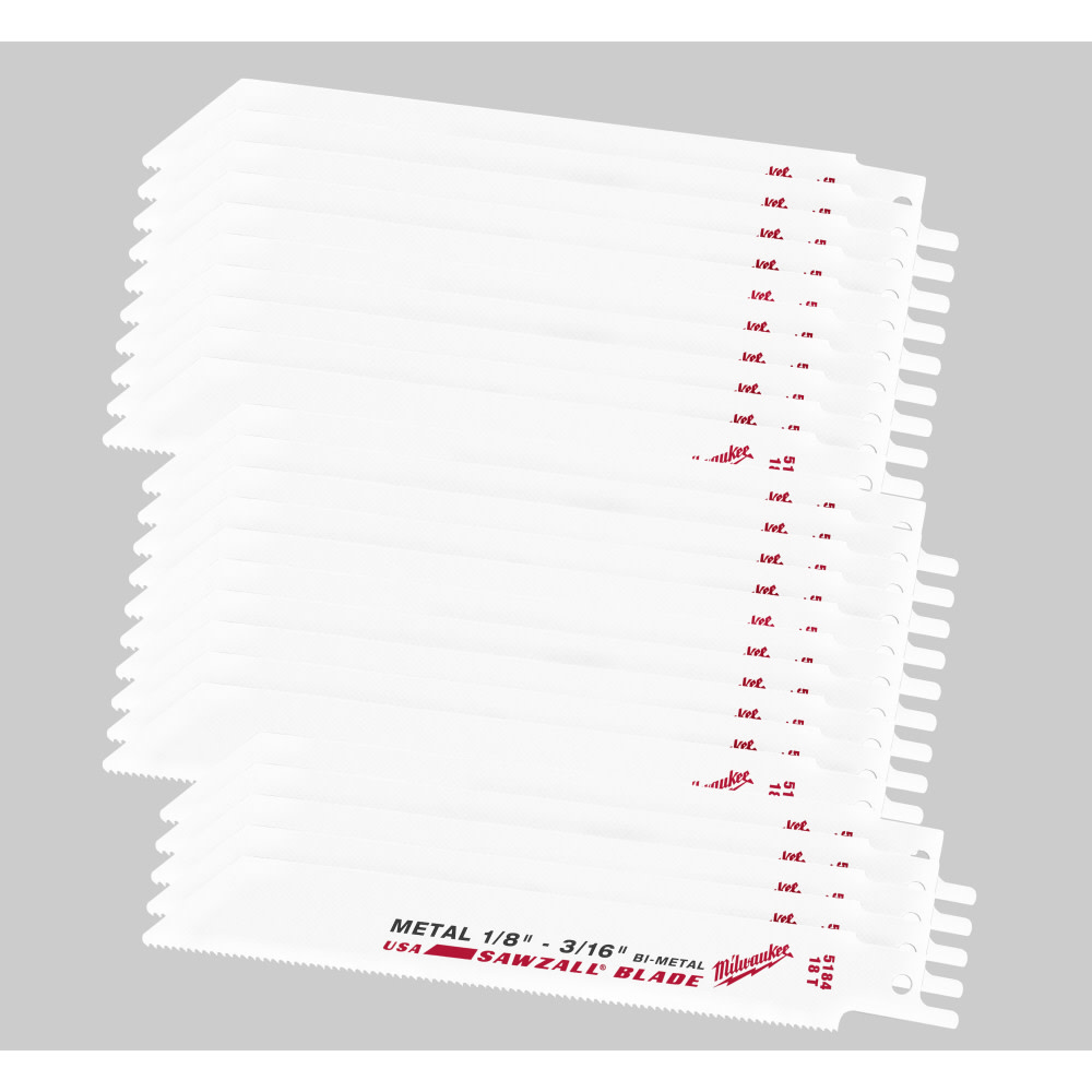 

Milwaukee Super Sawzall Blade 18 TPI 6 In. L 25 Pk