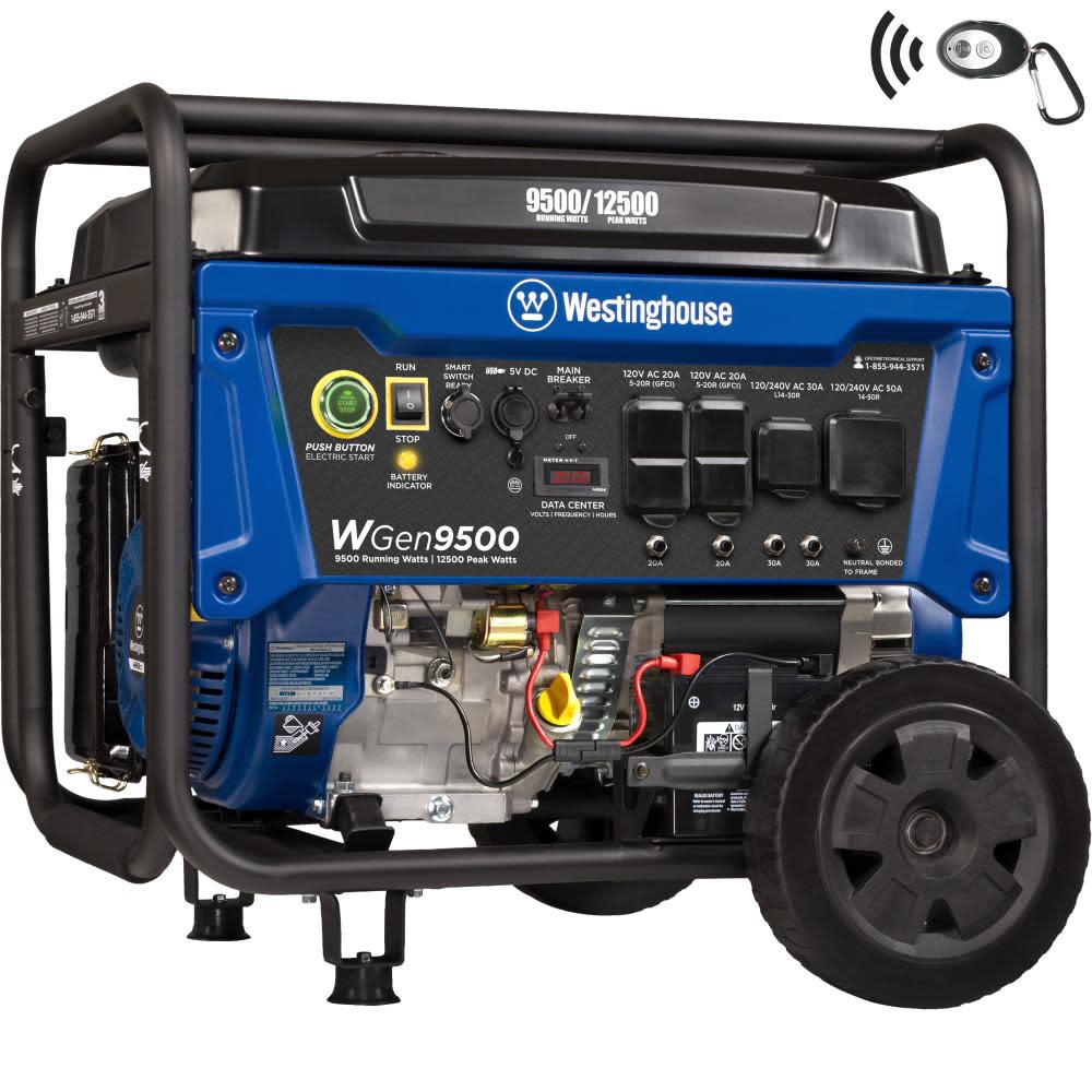 

Westinghouse Outdoor Power 9500-Running-Watt Heavy Duty Portable Gas Powered Generator with Electric and Remote Start