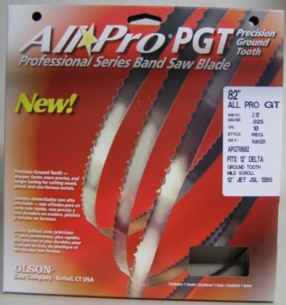 82" Olson AllPro PGT Band Saw Blade 3/16" .025" 10 REG  APG70882 Made In USA 
