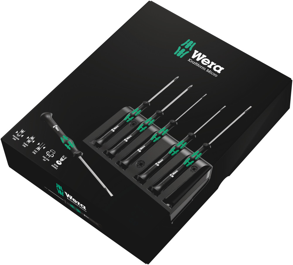 

Wera Tools 6pc 2035/6 A Micro Screwdriver Set with Rack