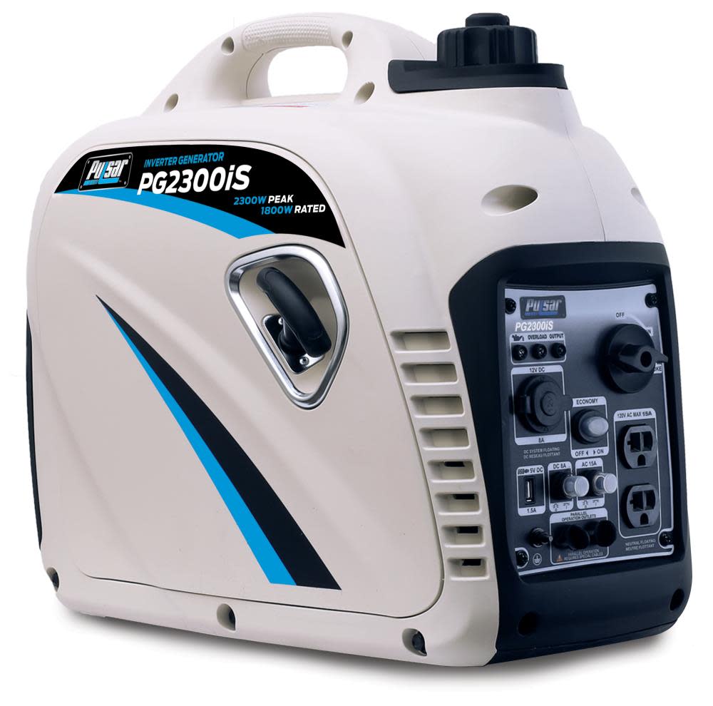 

Pulsar Products 2300-Watt/1800-Watt Gasoline Powered Recoil Start Inverter Generator with CARB Compliant 80CC Ducar Engine