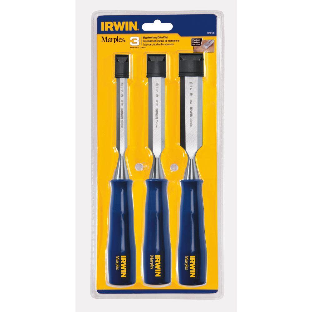 Irwin 3 Pc. Woodworking Chisel Set 1769179 - Acme Tools