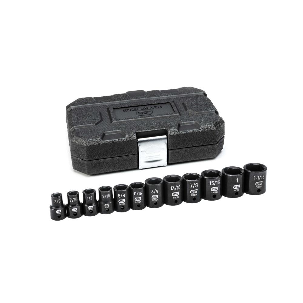 

GEARWRENCH 12 Pc 1/2" Drive 6 Point Standard Impact SAE Socket Set