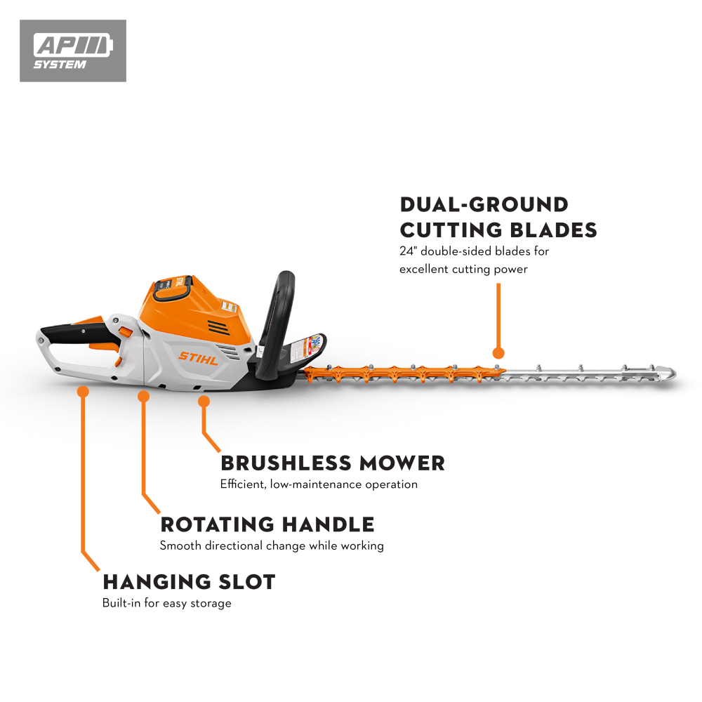 Stihl HSA 100 Commercial-Grade Battery-Powered Hedge Trimmer