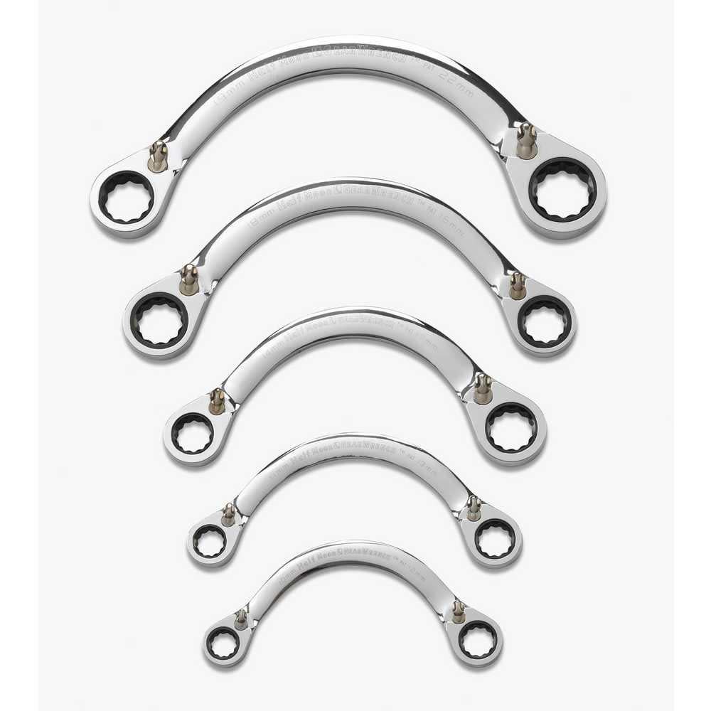 

GEARWRENCH Half Moon Reversible Double Box Ratcheting Wrench Set 5 Pc. Metric