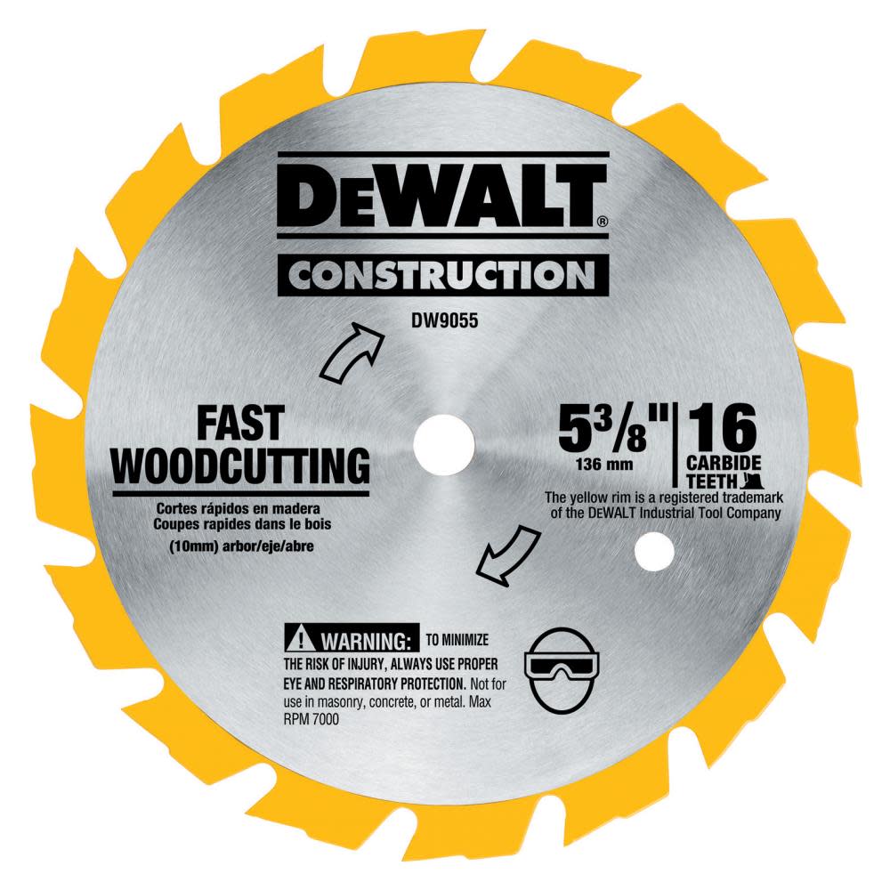 DEWALT 5-3/8-in 16T Carbide Saw Blade (Fast Woodcutting)