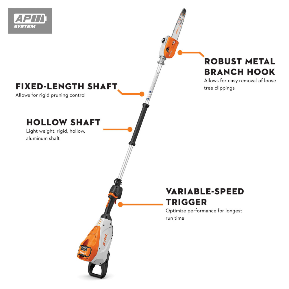 Stihl HTA 150 10 Inch Bar 36V Battery Fixed Shaft Pole Pruner LA01 200 0024 US Acme Tools