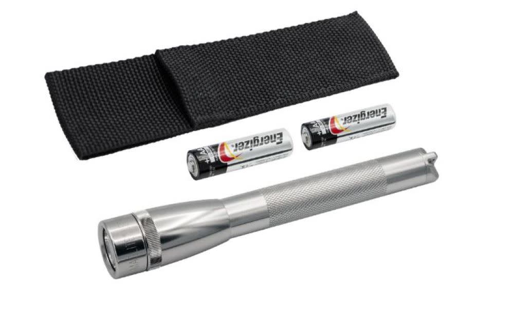 

Maglite Flashlight with Holster Mini Pro LED 2 Cell AA Silver