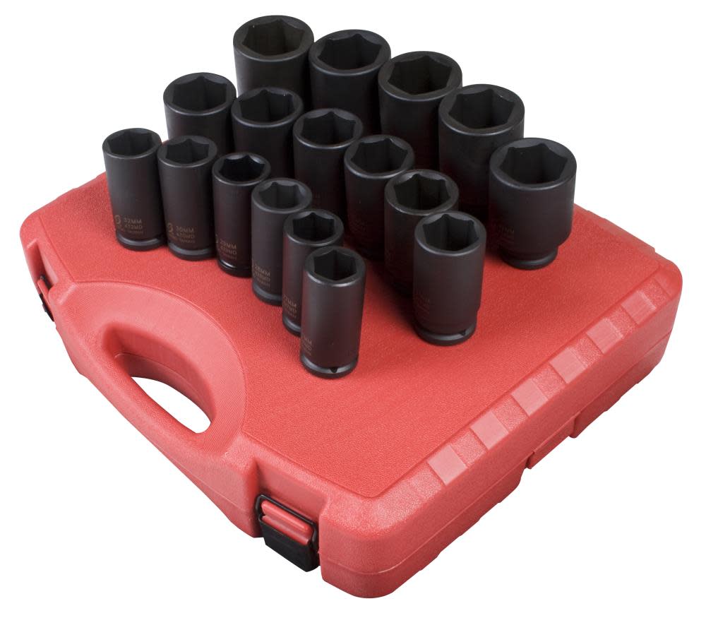 

Sunex 3/4 In. Drive Deep Metric Impact Socket Set 17 pc.