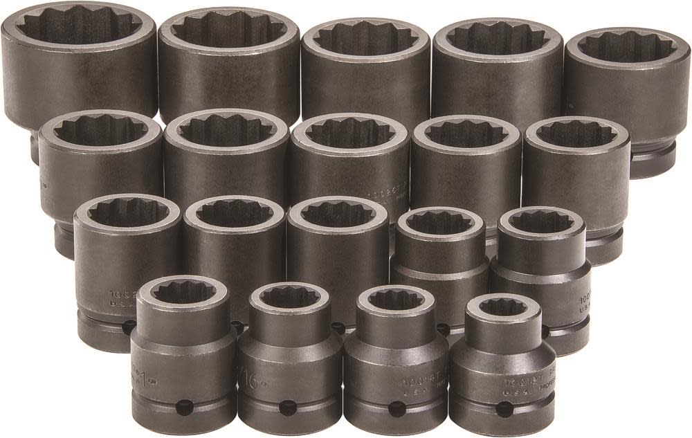

Proto 1" Drive 19 Piece Impact Socket Set - 12 Point